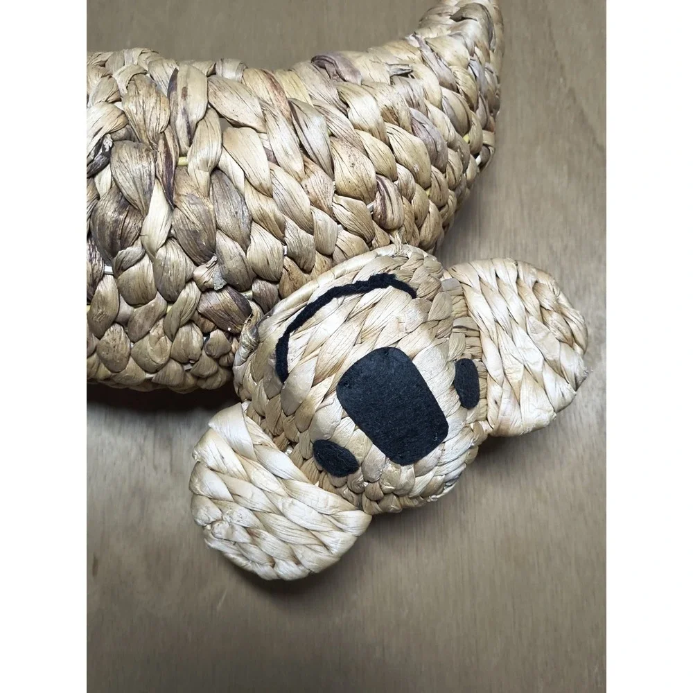 Woven Rattan Koala Bear Hanging Basket ~ Planter, Storage, Animal Nature Decor